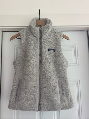 Patagonia Women’s Sherpa Fleece Vest Small Gray Full Zip High Collar